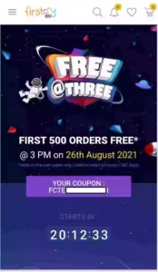 Firstcry free at three coupon code offer
