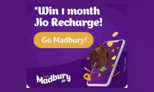 MyJio Cadbury Go Madbury [Free Jio Data]: Win Upto 1 Month Jio Recharge