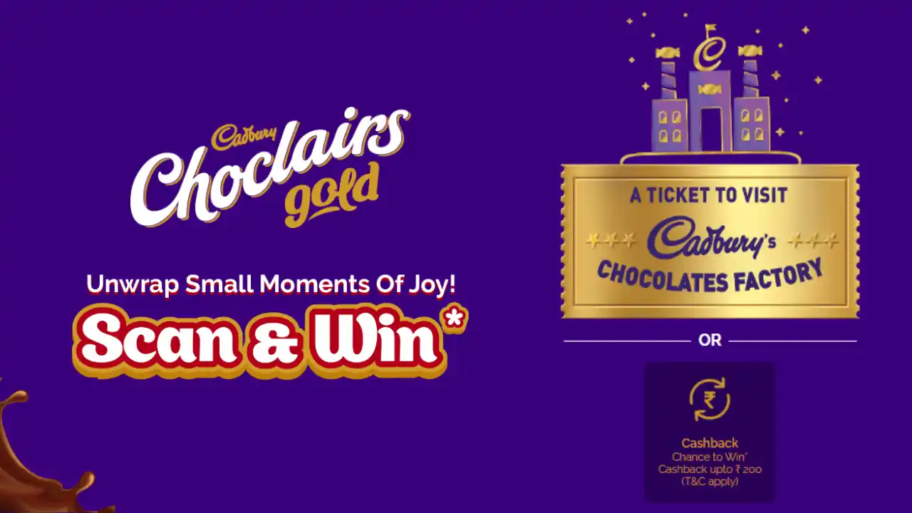 Read more about the article Scan & Win Cadbury Choclairs Golden Ticket Or Upto ₹200 Cashback Voucher