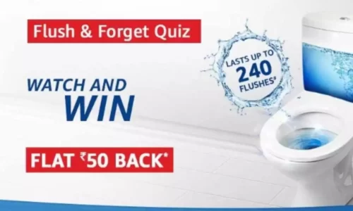 Amazon Flush And Forget Quiz Answers Today: Flat ₹50 Off On ₹150 Order