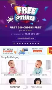 Firstcry Free At Three Shopping Offer