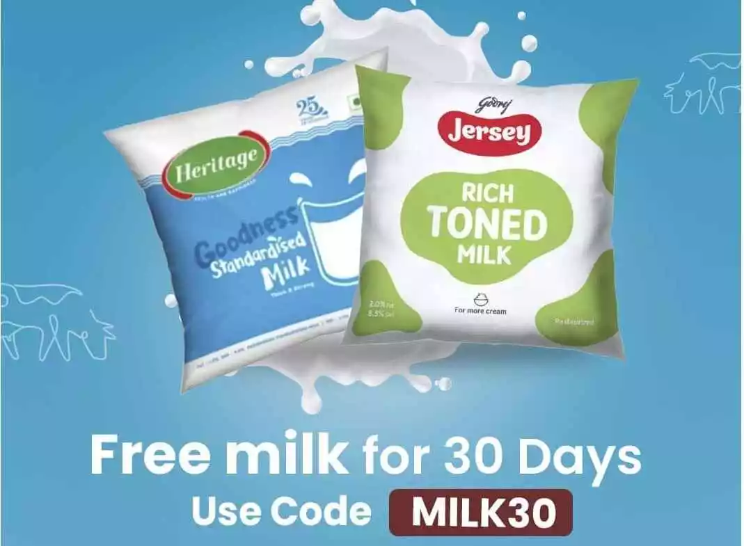 Read more about the article MilkBasket Free Milk For 30 Days: Get Upto ₹1500 Cashback