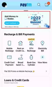 Paytm Get 2022 Cashback Points New Offer
