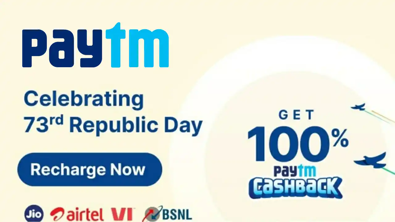 Read more about the article Paytm Republic Day Recharge Offer Promo Code REPUBLICDAY | 100% Cashback