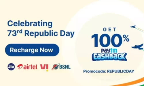 Paytm Republic Day Recharge Offer Promo Code REPUBLICDAY: Get 100% Cashback