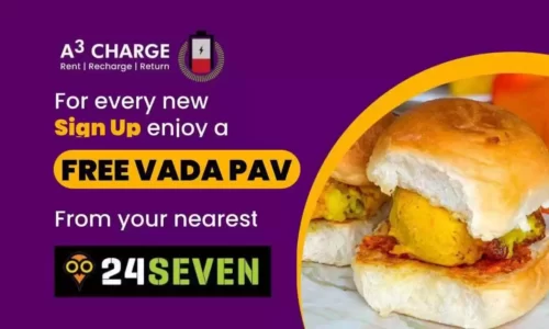 A3Charge Free Vada Pav Worth ₹55 From 24 SEVEN Store