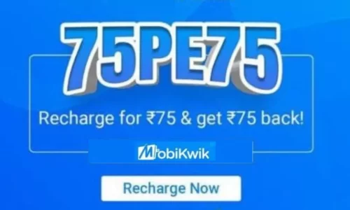 Mobikwik New User Promo Code 75PE75: Flat ₹75 Cashback On First Mobile Recharge