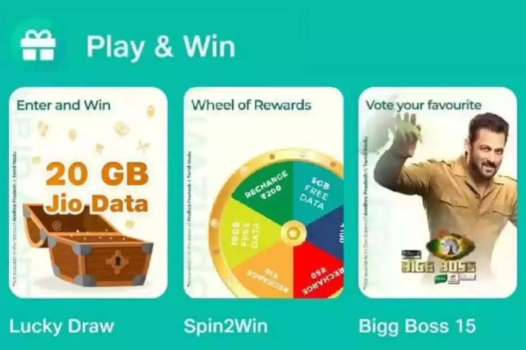 MyJio Spin2Win Wheel Of Rewards: Free ₹200, ₹50, ₹10 Recharge, Jio Data, etc.
