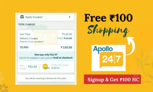 Apollo 24|7 Free Rs.100 Shopping Offer: For New Users