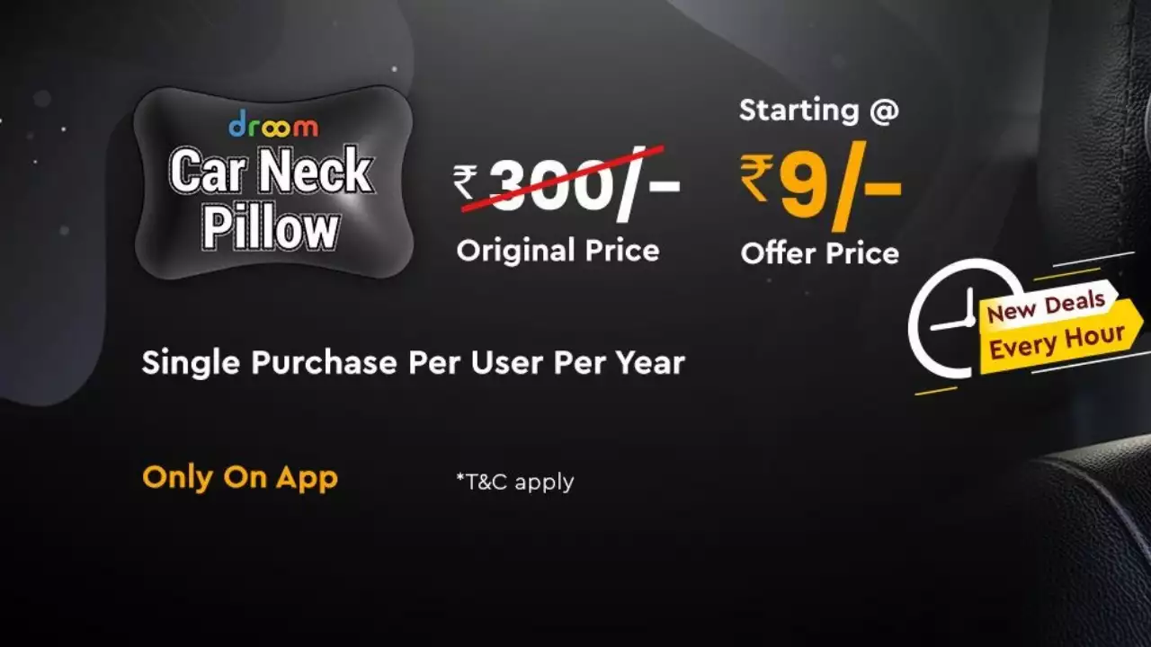 Read more about the article Droom Car Neck Pillow Sale Next Date & Time | Order @ ₹9 Only