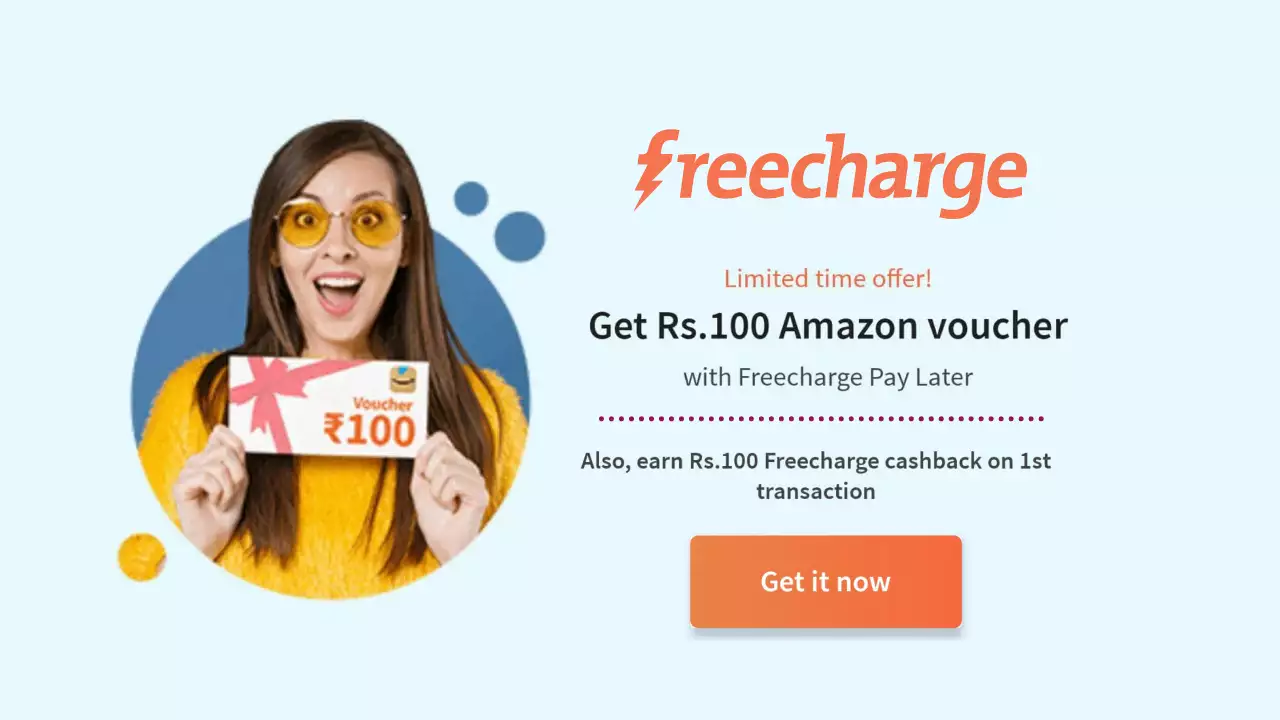 Read more about the article Freecharge Pay Later Offer: Free ₹100 Amazon Voucher & ₹100 Cashback