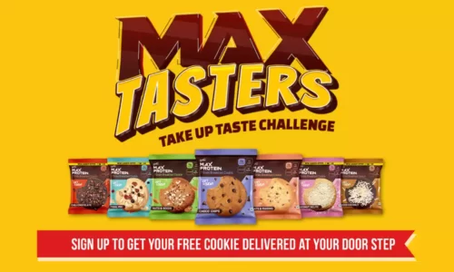 Maxprotein Free Tasters Cookies Sample Offer | No Shipping Charges