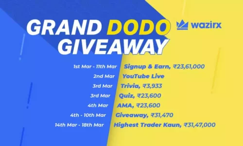 Wazirx Grand DODO Token Giveaway: Earn Free $25 | For New Users