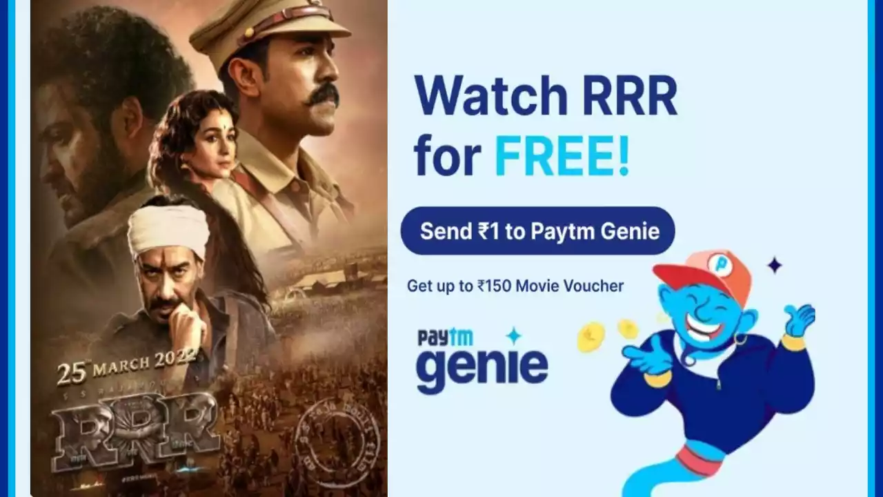 Read more about the article Paytm: Win RRR Movie Voucher Upto ₹150 FREE | Valid Till 24th March