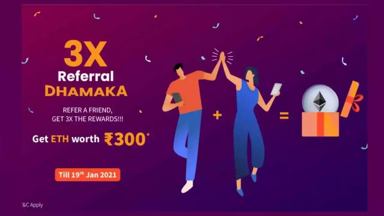 Read more about the article CoinDCX 3X Referral Dhamaka Offer: Earn ₹600 Ethereum For 2 Referrals