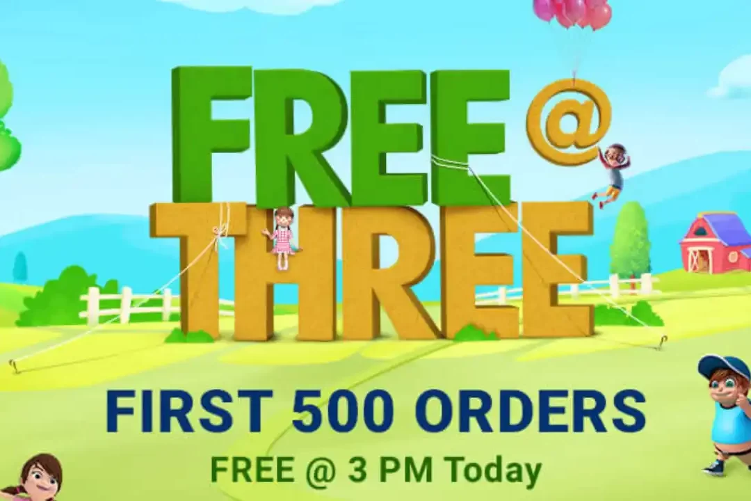 Firstcry Free At Three Shopping Sale Today @ 3 PM | Free ₹1500 Products