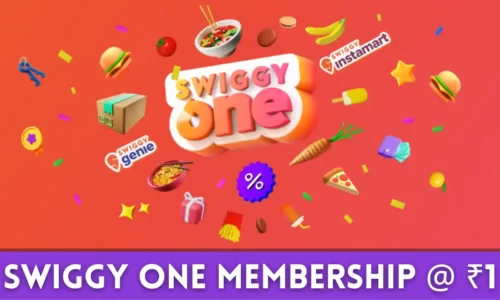 Free One Month Swiggy One Membership @ Rs.1 | Unlimited Free Deliveries On Food