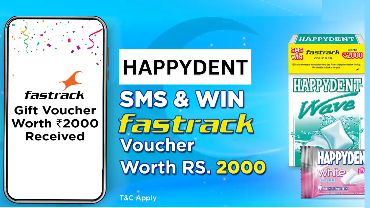 Read more about the article Get Happydent Fastrack Voucher Code, SMS & Win Fastrack Voucher Worth Rs.2000