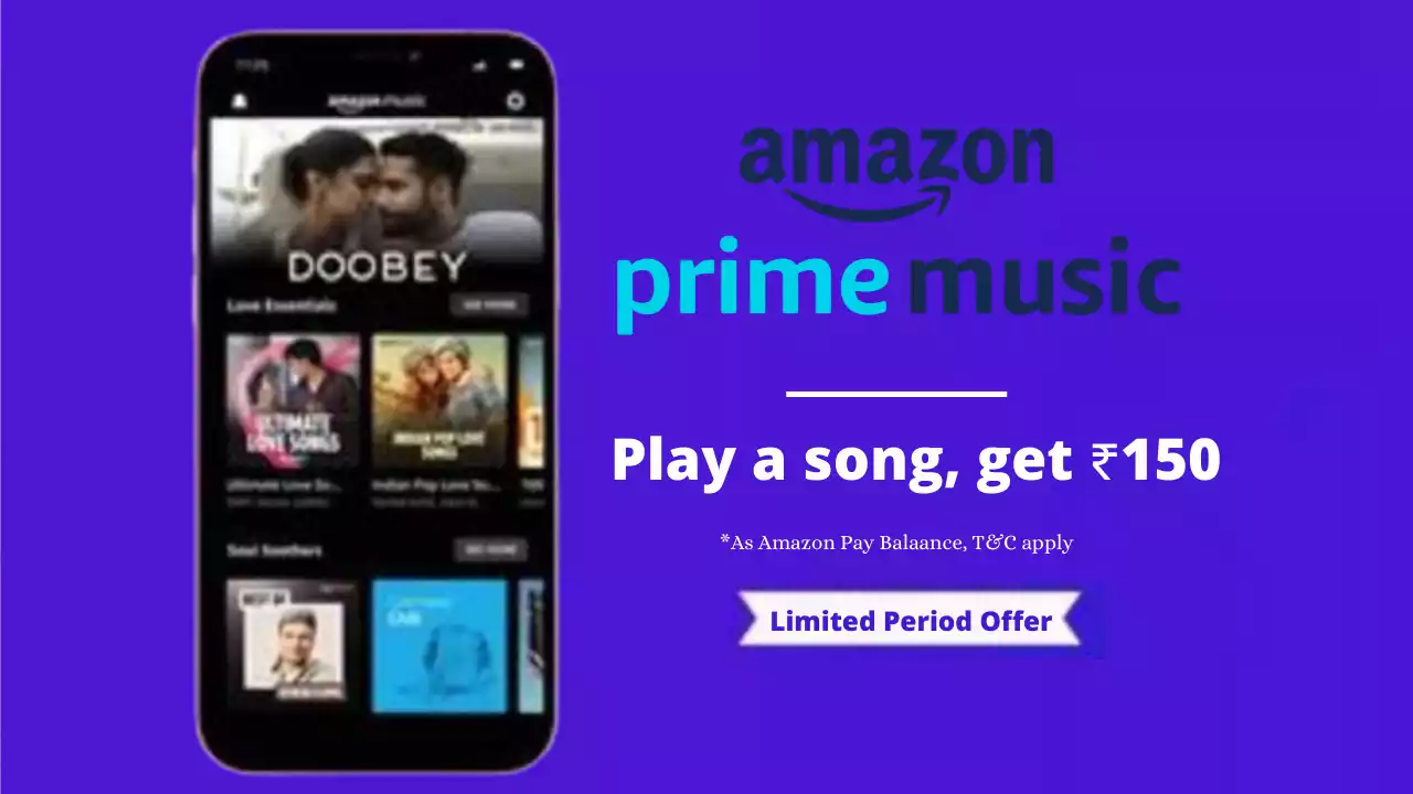Read more about the article Amazon Prime Music Offer: Play First Song & Get Free ₹150 Amazon Pay Voucher
