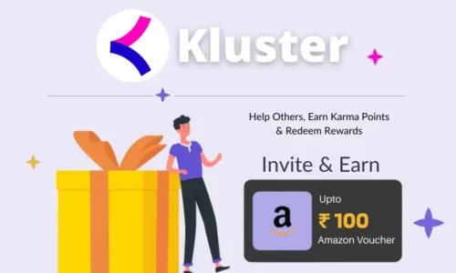 Kluster App Refer & Earn Free Amazon Vouchers Worth Upto ₹100