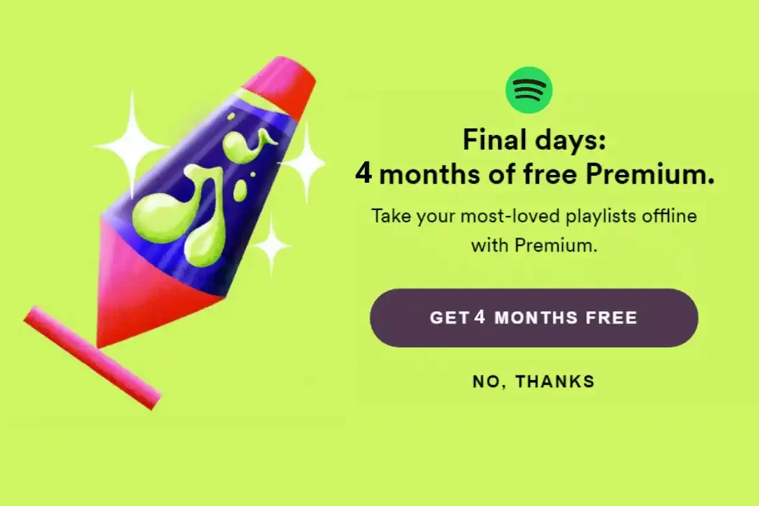 Spotify Premium Free For 4 Months Worth ₹119/Month