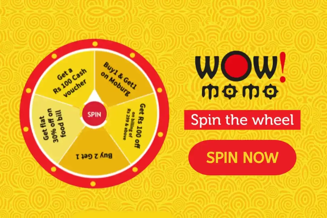 Wow Momo Spin The Wheel & Get ₹100 Cash Voucher | Flat ₹100 Discount