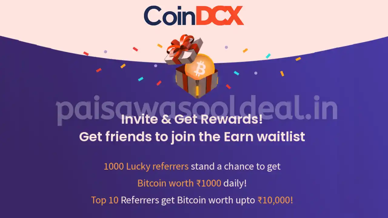 Read more about the article Join Coindcx Earn Waitlist And Win 1000 INR Worth Of Bitcoin For Free