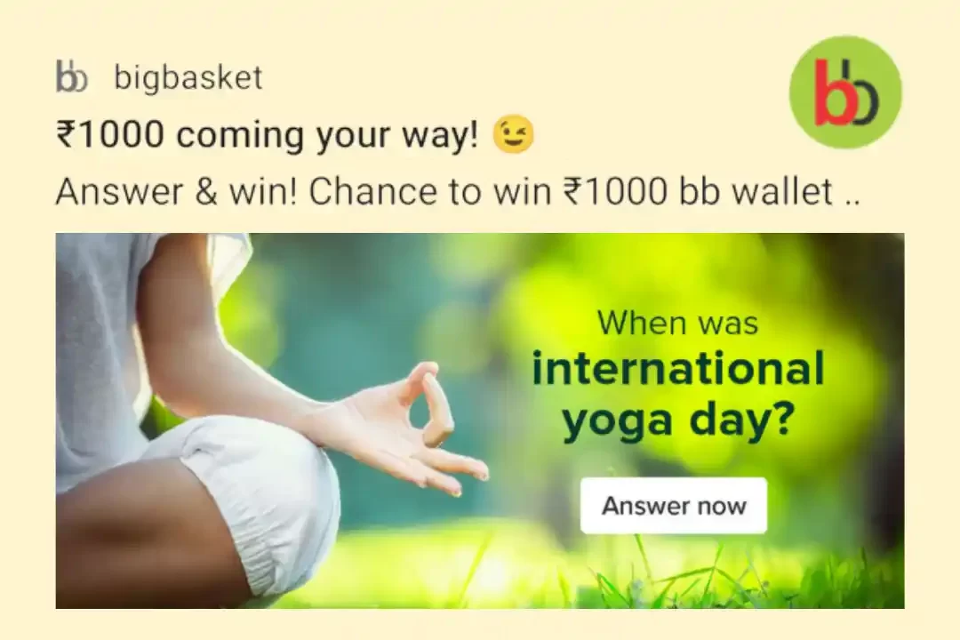 BigBasket Quiz Answers: Answer & Win ₹1000 BB Wallet Balance