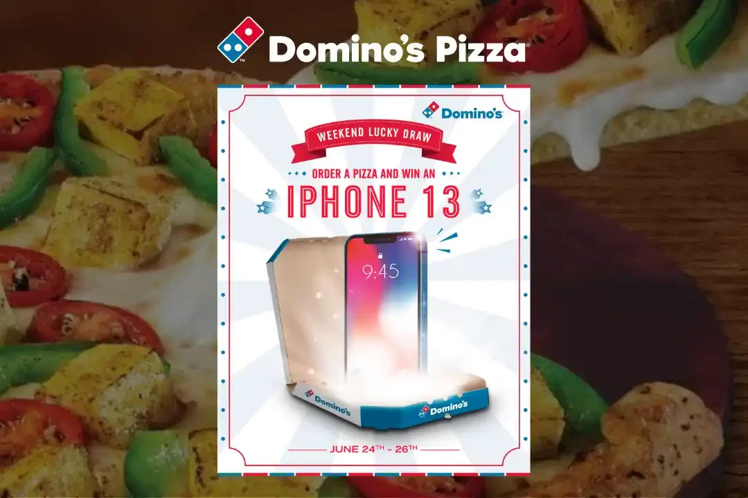 Dominos: Win Free iPhone + Get Flat Rs.150 Off | Weekend Lucky Draw