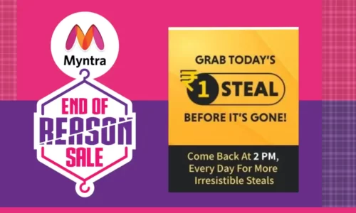 Myntra Rs.1 Steal Deals Today: Grab Branded Products @ Just ₹1