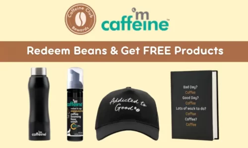 mCaffeine Club Rewards: Free Facewash, Notebook, Tote Bag, Cap, Water Bottle