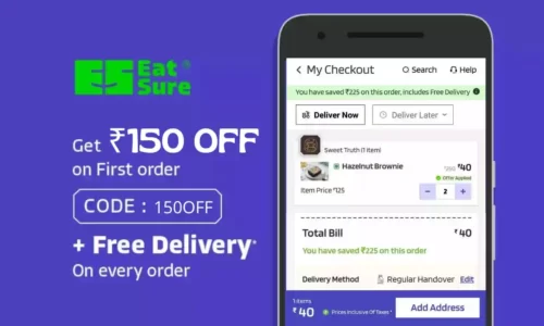 EatSure Coupon Code 150OFF: Flat ₹150 Off With Free Delivery
