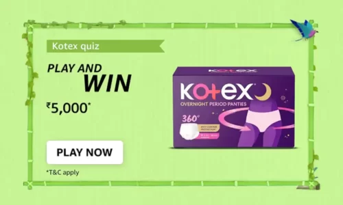 Amazon Kotex Quiz Answers: Win ₹5000 Amazon Pay Cashback