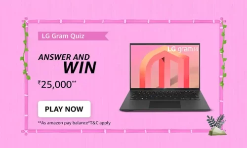 Amazon LG Gram Quiz Answers: Win ₹25,000 Amazon Pay Balance