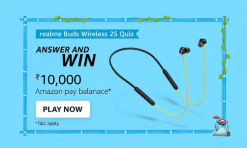 Amazon Realme Buds Wireless 2S Quiz Answers: Win ₹10000 Cashback
