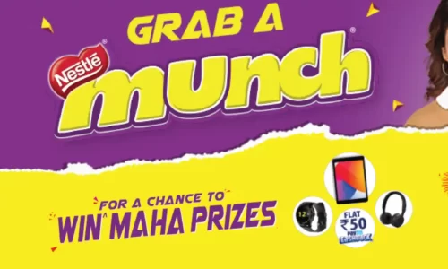Munch Maha Prizes: SMS & Win ₹50 Paytm Cash, Smart Watch, Tablet, Headphone