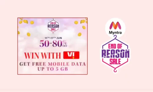 Myntra Free 5GB Vi Data Coupon Received By Some Users