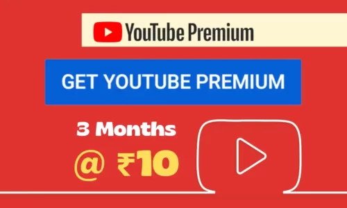 YouTube Premium Membership @ Rs.10 For 3 Months Worth Rs.387