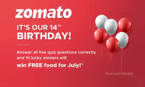 Zomato 14th Birthday Quiz Answers: Win Free Food Worth ₹20,000