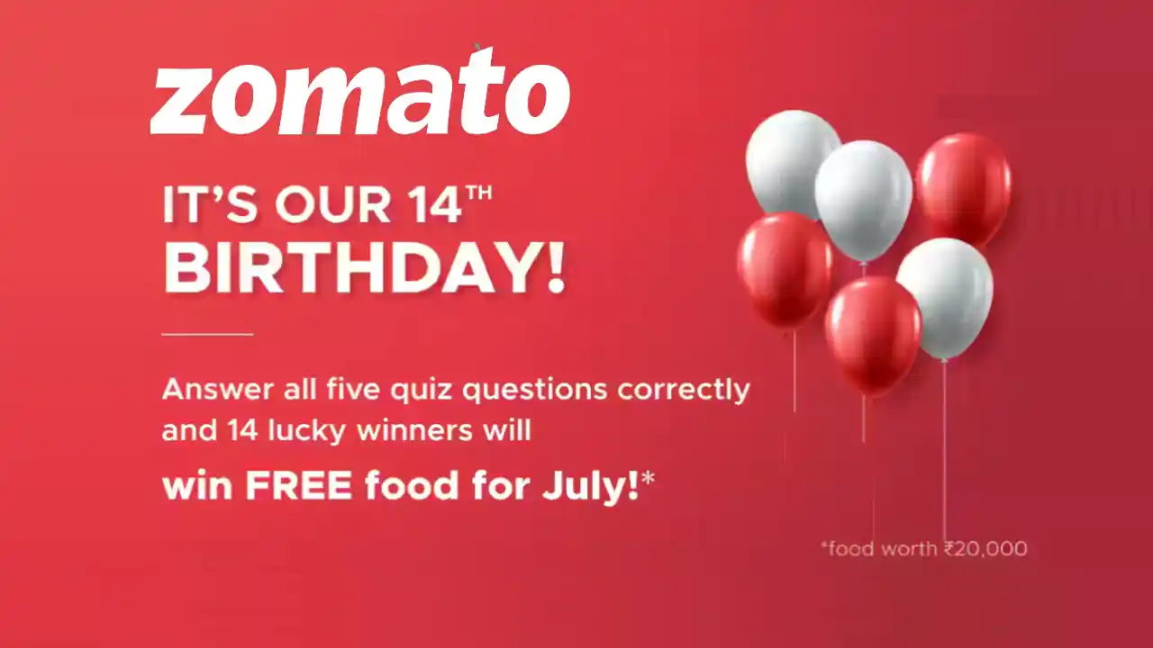 Read more about the article Zomato 14th Birthday Quiz Answers: Win Free Food Worth ₹20,000