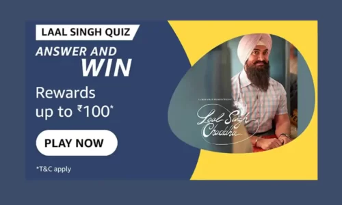 Amazon Laal Singh Quiz Answers Today: Win Upto ₹100 Rewards