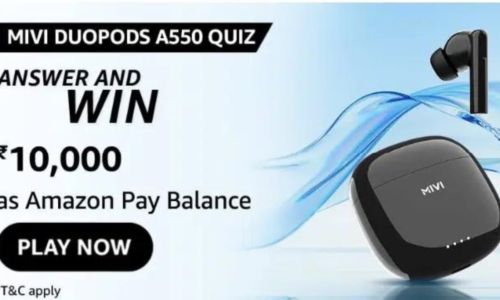Amazon Mivi DuoPods A550 Quiz Answers Today: Win ₹10000 Cashback