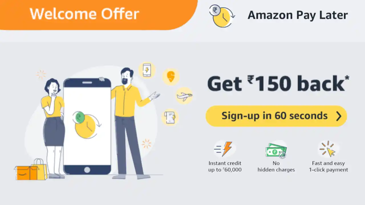 Read more about the article Amazon Pay Later ₹150 Cashback | Welcome Offer