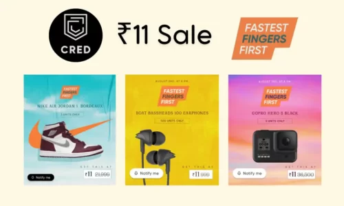 Cred Rs.11 Sale Today | Nike Shoes, boAt Earphones, Gopro @ ₹11