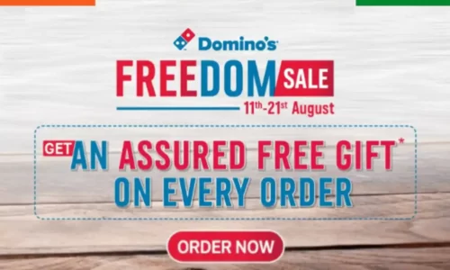 Dominos Surprise Gift With Every Order Till August 12 | Dominos Freedom Sale