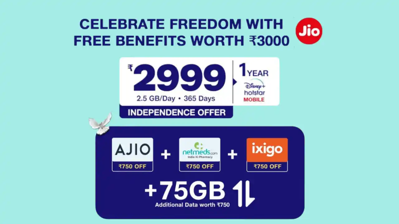 Read more about the article Jio 2999 Independence Offer 2022 | 100% Value Back Offer Benefits