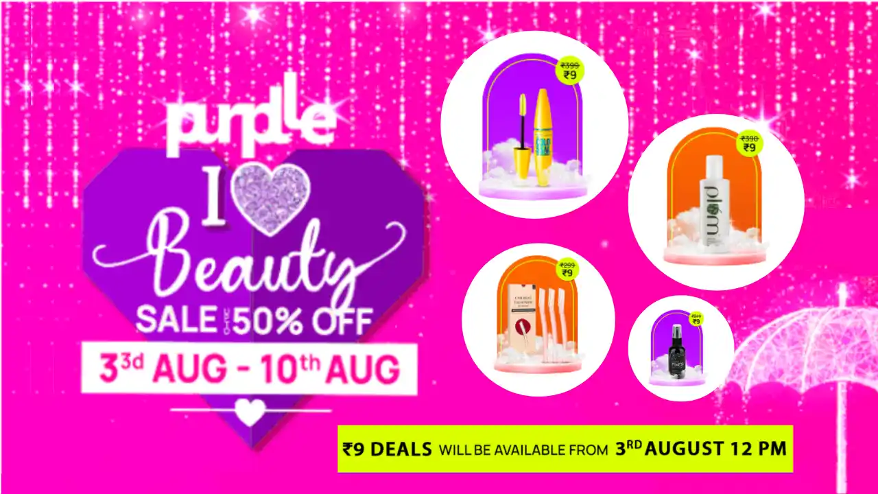 Read more about the article Purplle Rs.9 Deals Sale From 3rd August @ 12 PM | Purplle Beauty Sale