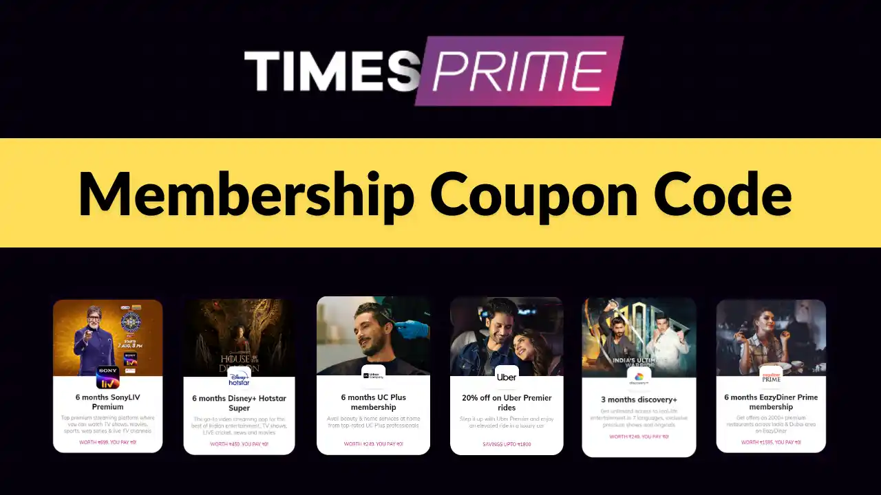 Read more about the article Times Prime Coupon Code: 12 Months Membership @ ₹549 | Enjoy 20+ Subscriptions
