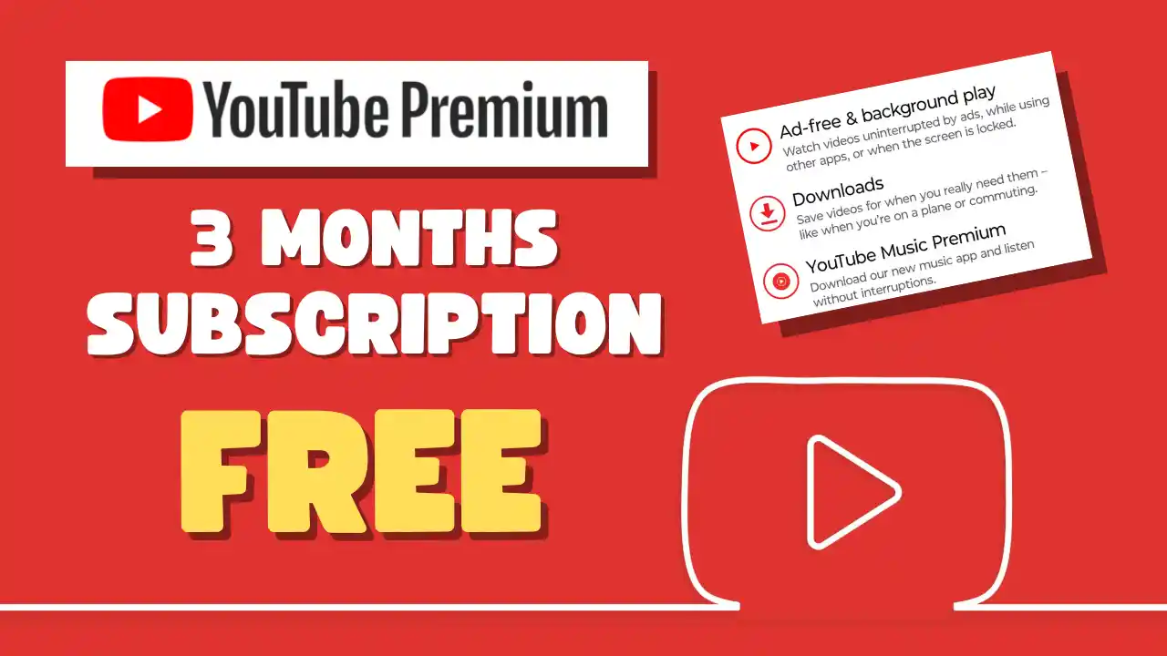 Read more about the article YouTube Premium 3 Months Free @ ₹0 | Watch Ad Free Videos Unlimited