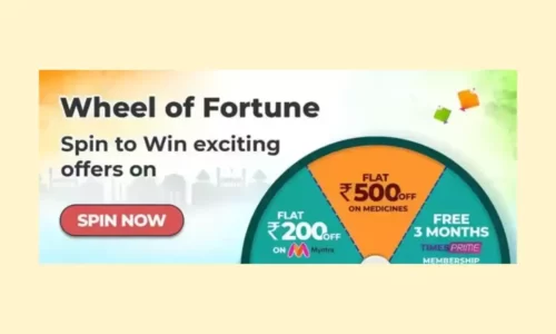 PharmEasy App Wheel Of Fortune | Win Free 3 Months Times Prime Membership